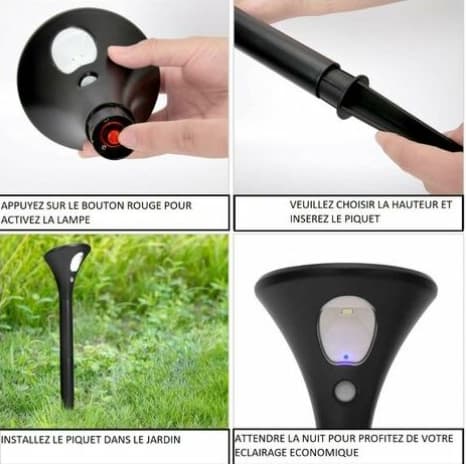 2-pakning solcelle LED-lamper med bevegelsesdetektor