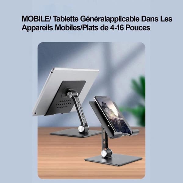 Tabletstativ, 360° roterende foldbart iPad-stativ, skrivebordsstativ til iPad Air/Mini, Kindle (4-16 tommer), telefoner