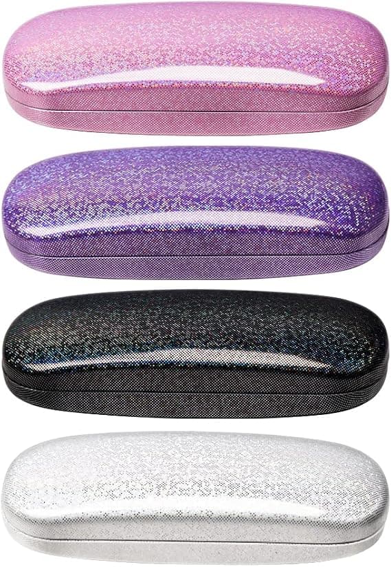 (4 stk) Brilleetui, Unisex Hard Shell Brilleetui Beskyttelse
