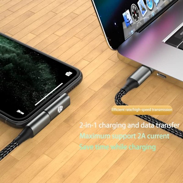 USB c till Light-ning, stödjer 20W PD, snabbladdningsfunktion för i-Phone i-Pad i-Pod-serien kompatibel (2Pack i-OS Phone hane adapter till USB