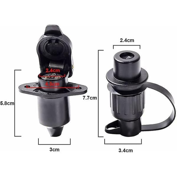 Pin Socket and 3-Pin Plug, for 12V Trailer Waterproof 3-Pin Plug Male Female Connector, 3-Pin Socket, (1pc) Cisea