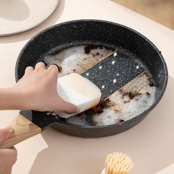 4-in-1 Kitchen Sink Brush Set, Bamboo Handle Grout Brush with Storage Holder, Replaceable Brush Heads and Cleaning Tools for Bottles, Dishes
