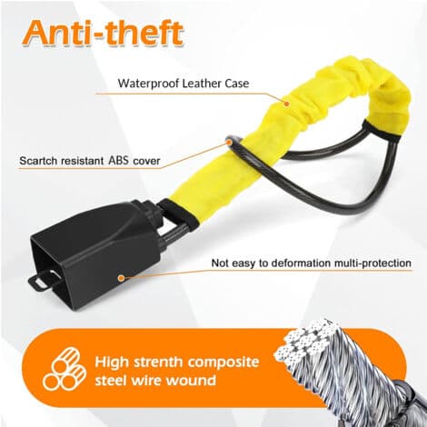 Adjustable Car Lock - Steel Cable and ABS - 3-Key Locking System - For Cars, Trucks, SUVs, Vans
