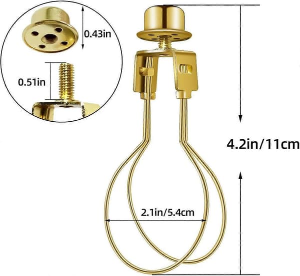 Clip-on Lampshade Adapter, Lampshade Bulb Clip Adapter Includes Decorative Finial