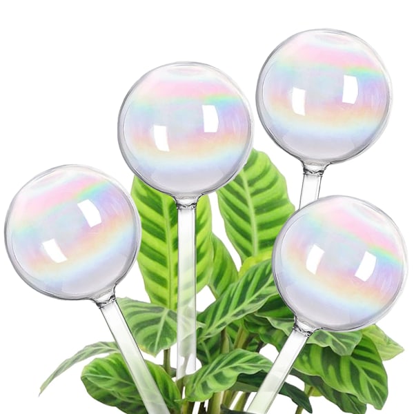 4 st växter Vattning Glober,  Iridescent Själv Vattning Planter Insert, Glas Växter Vattning Enheter för Inomhus och Utomhus Växter Tillbehör