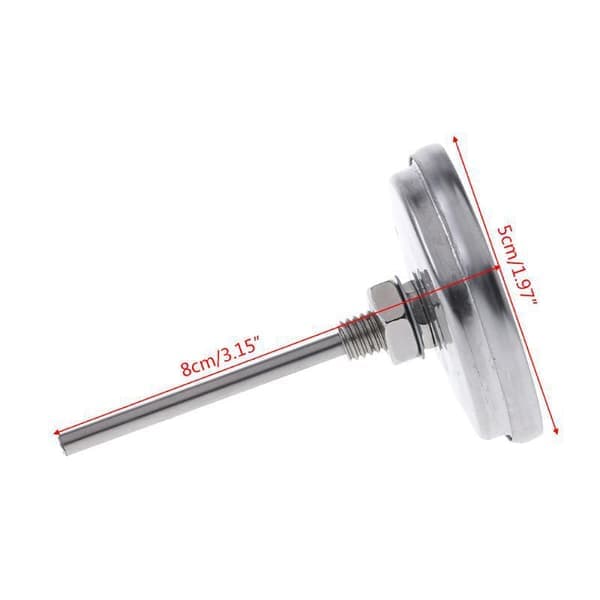 Røyketermometer for kullgrill, grilltermometer med temperaturmåler, 52 mm