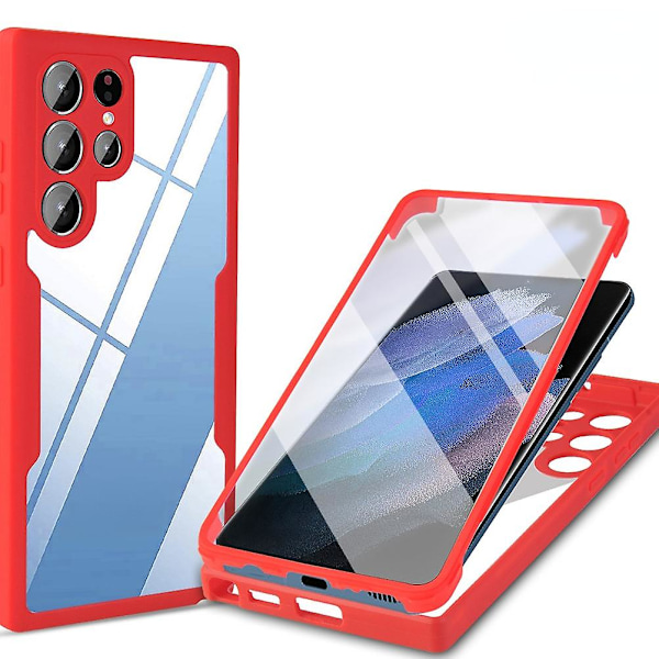 Heltäckande fodral för Samsung A54 5g skärmskydd helkroppsskydd red red