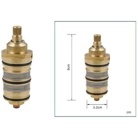 Thermostatic Shower Valve in Brass - Cartridge for Shower Mixer - Quick Response to Temperature Changes - Easy Installation