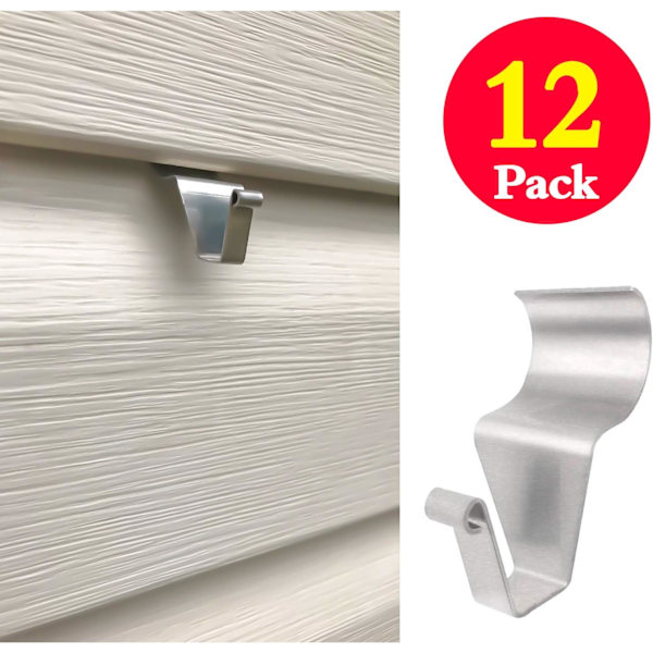 Vinyl Siding Hangers (12-pack), Heavy Duty Clips för utomhusbruk, inga hål behövs