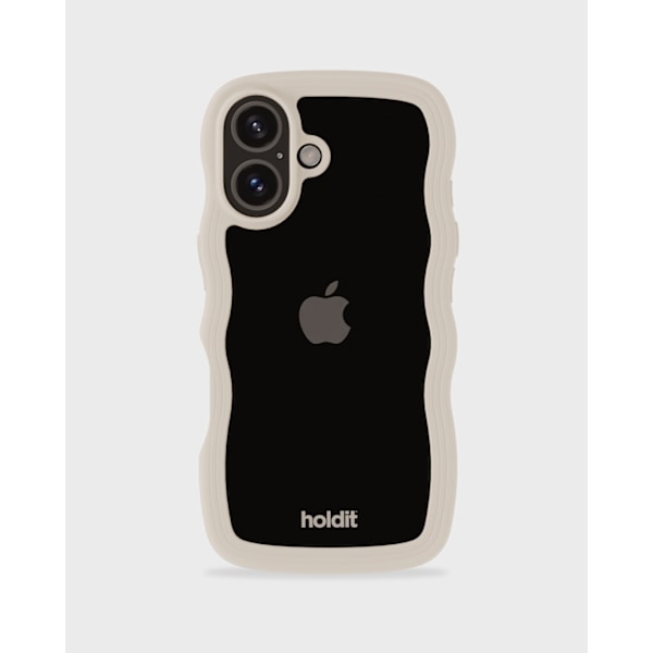holdit iPhone 16 Plus Skal Wavy Light Beige/Transparent