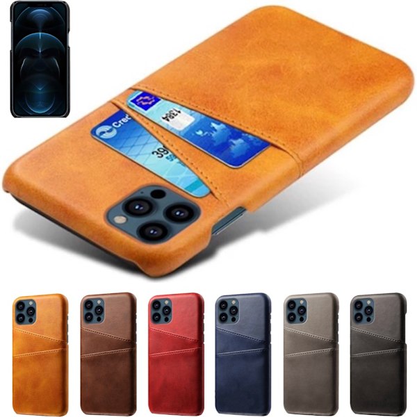 iPhone 13 Pro skal korthållare - Brun Brown