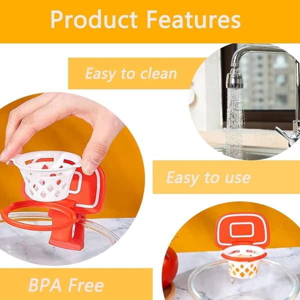 Egg Yolk Protein Separator Basket Rack Raw Egg Separator Plastic Kitchen Utensil Suitable for Kitchen Bakery Camping Baking (Orange Red)