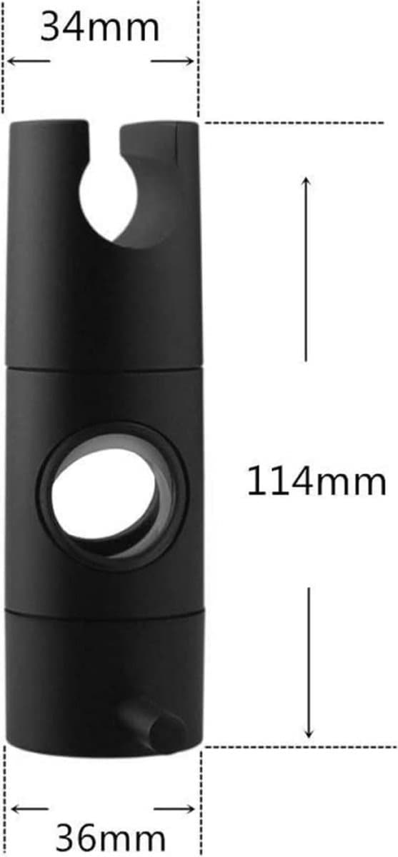 Brusehovedholder, 22 mm sort, sugekop håndbruserkrog, vægmontering, udskiftelig universalvogn