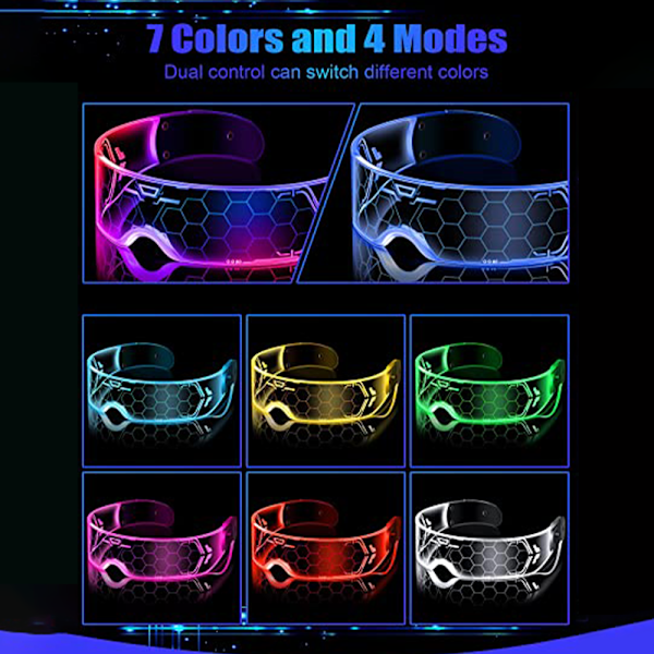 Led-glasögon Ljus upp glasögon Led Visor Glasögon  Luminous Glasögon för Halloween Fest Bar