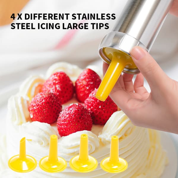Cookie Maker Cookie Press Gun, Kit Rustfrit Stål Kiks Presse Maker Hjemmelavet Bageværktøj Kiks Kage Dessert DIY Maker og Dekoration