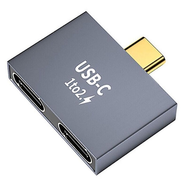 Ny typ-C splitter USB C hane till dubbel USB C hona laddare Conventer Adapter c