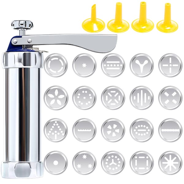 Cookie Press Gun Kit, Stainless Steel Cookie Maker Homemade Baking Tool Biscuits Cake Dessert DIY Maker and Decoration