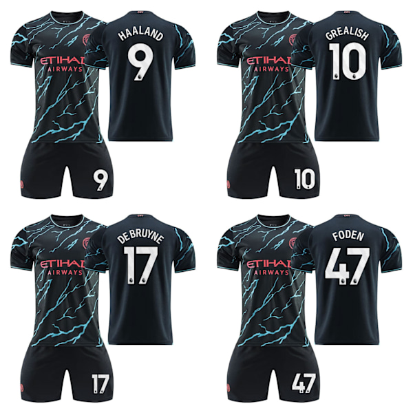 Manchester City Borta Fotbollströja Set Haaland Nummer 9 (23-24) no.9 with socks 16(90-100cm) no.9 with socks 16(90-100cm)