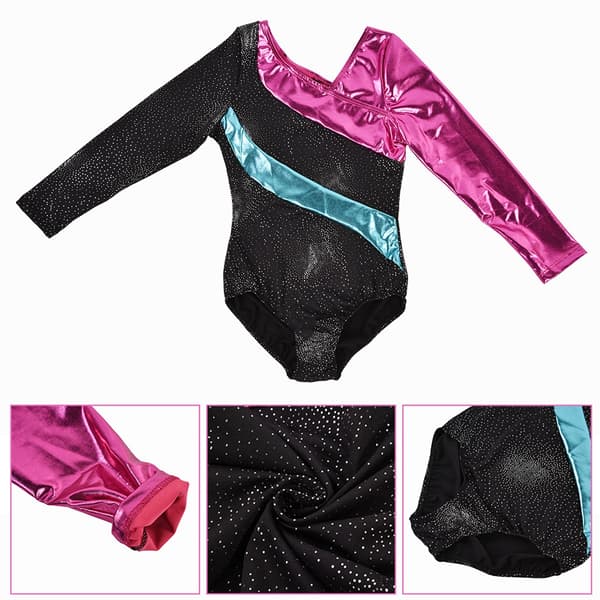 Flickor Sport Gymnastikdräkt Kläder Bekväm Elastisk Långärmad Dansdräkt (7-8 år)