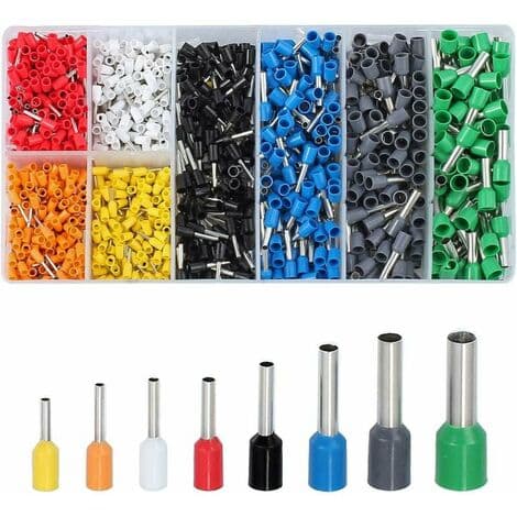 1200 stk. tyller (0,5-10 mm²) crimpforbinder til VFENG ledningstyller terminalledningsforbinder tyllesæt med taske