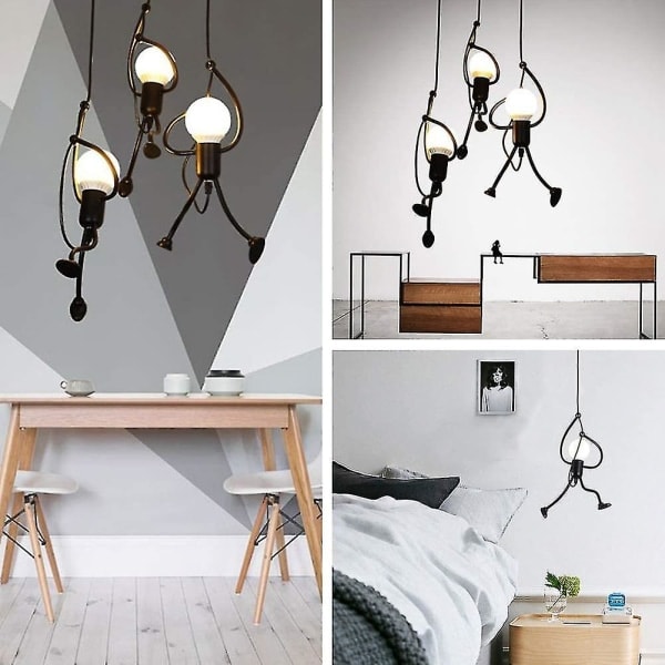 Hängande lampa i järn, kreativ ljuskrona, hängande lampa, taklampa för barnrum, sovrum, vardagsrum, hall, kök - modern - lampa ingår ej