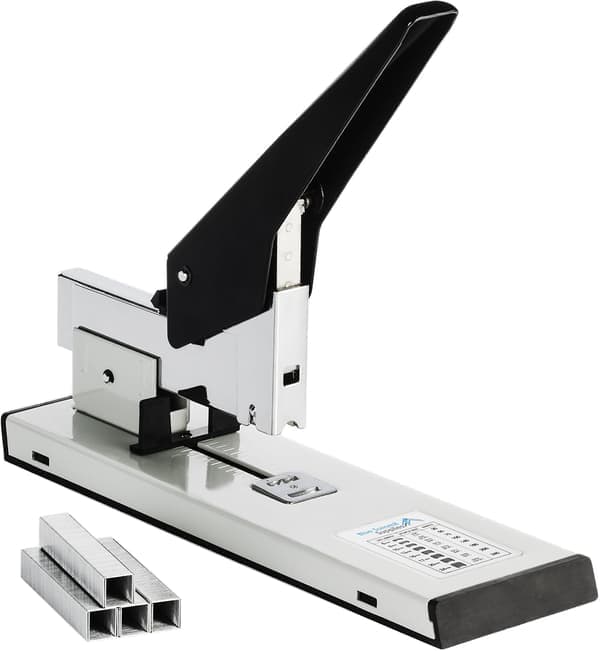 Blue Summit Supplies Heavy Duty Stapler, 200 Sheet Capacity, Includes 4 Boxes of Staples, Brown