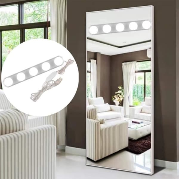 LED Super Bright White Bulb Mirror Lamp Makeup Light with Suction Cup Cosmetic Bathroom Portable