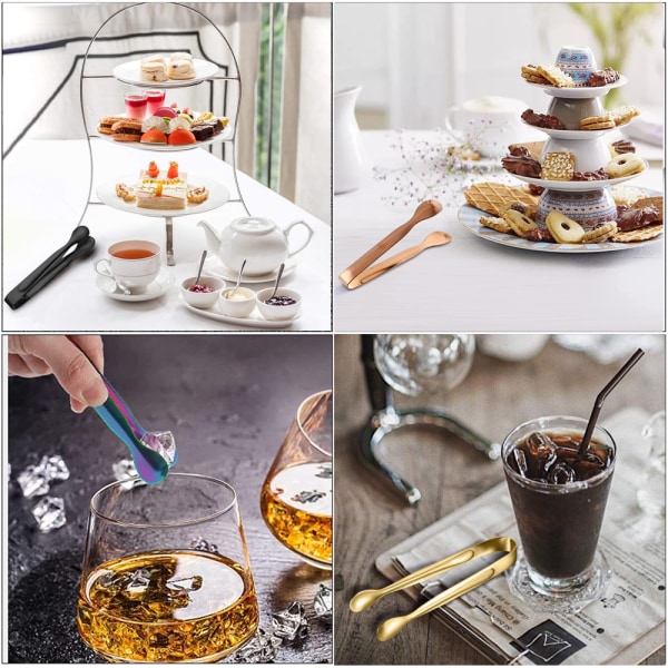 Istång, sockertång, serveringstång i rostfritt stål, minitång för aptitretare till festkaffe