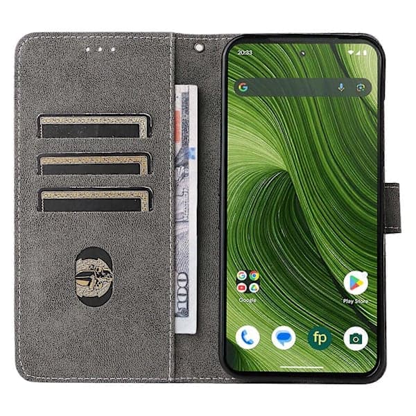 TKdaddy Fairphone 6 PU-läder plånboksfodral med RFID-blockerande stativ och handledsrem grön