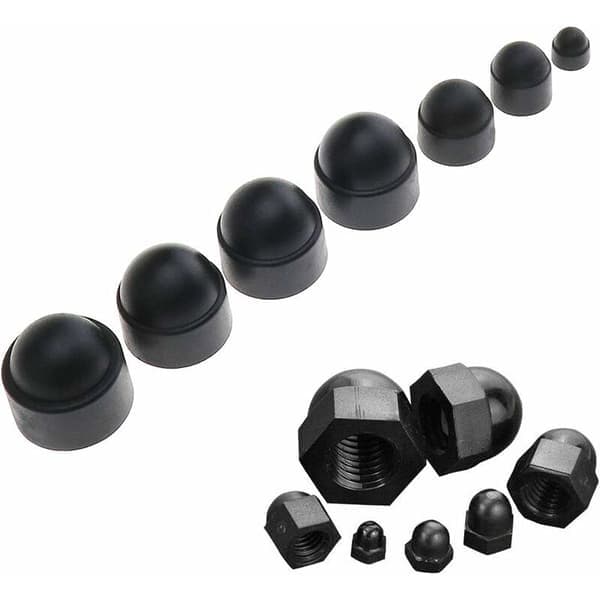 145 st plastbultskydd, täckmutter bouon mutter hexagonal svart hexagonal täckskruvskydd m4 m5 m6 m10 m12 m12