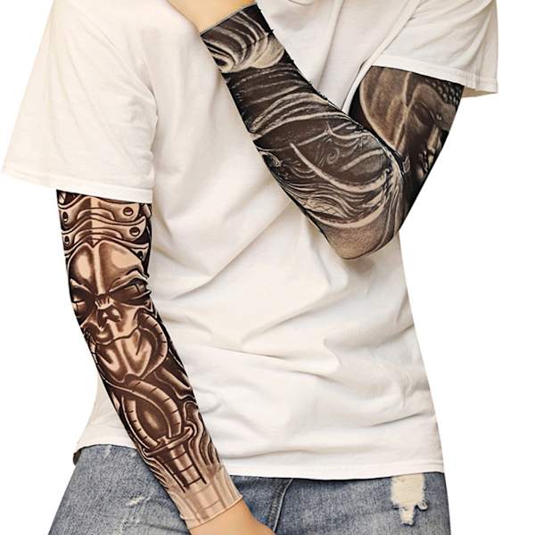 1 st UV-skydd Tillfällig tatuering tryckärmar Armvärmare Utomhus Tillfällig falsk tatuering Armärm
