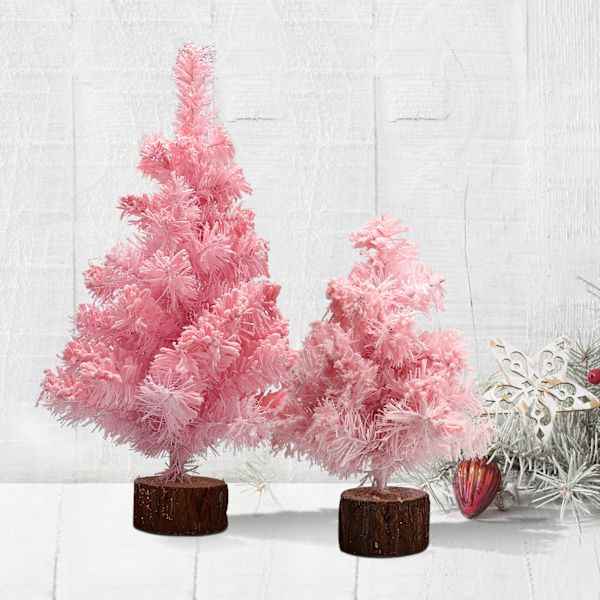 Simulerad rosa krypterad plysch mini julgran Ny rosa skrivbordsdekoration juldekoration