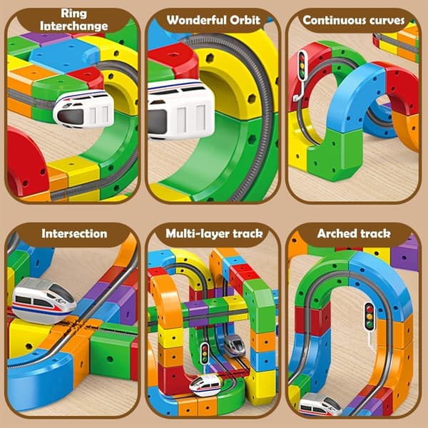 Click on the Track Electric Train Set, Magic Track Cube, 3D Embedded Layout Train Track Set, DIY Cube Track, for Kids (51 pcs)
