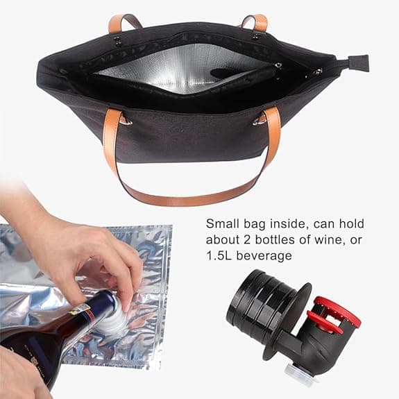 Delt vinpose med drikkedispenser, skulderveske for strand, reise, piknik, camping