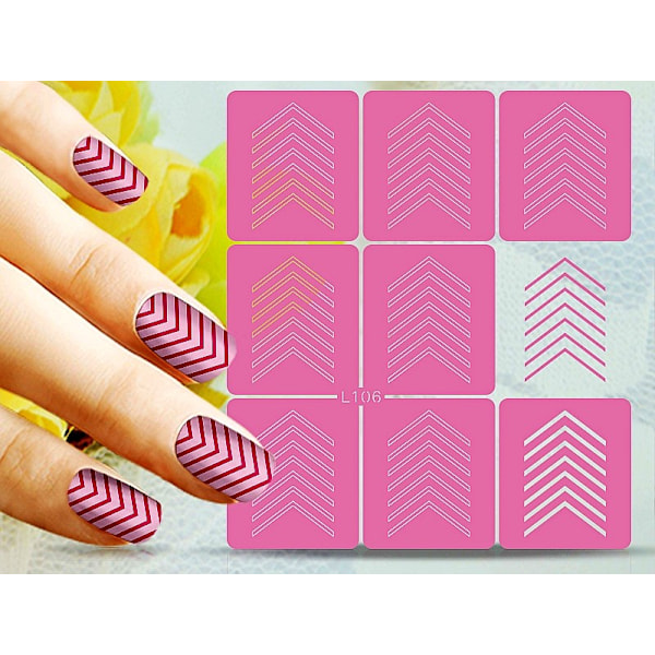 Nagelmallar - Olika designs , Vinylstickers L101 Hjärtan L101 Hjärtan