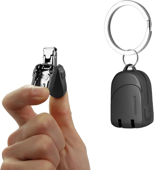Mini negleklipper nøglering – rustfrit stål og foldbar – bærbart rejsetilbehør – med rygsækdesign