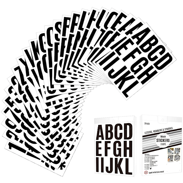 24 ark 2 tum självhäftande bokstäver klistermärken stora bokstäver klistermärken alfabet klistermärke bokstav nummer 318 vinyl självhäftande klistermärken bokstäver, ABC