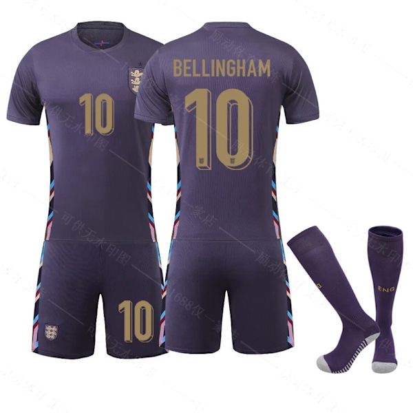 Gos- EM 2024 Fotbollströja England Away 10 BELLINGHAM 28 10 BELLINGHAM 28