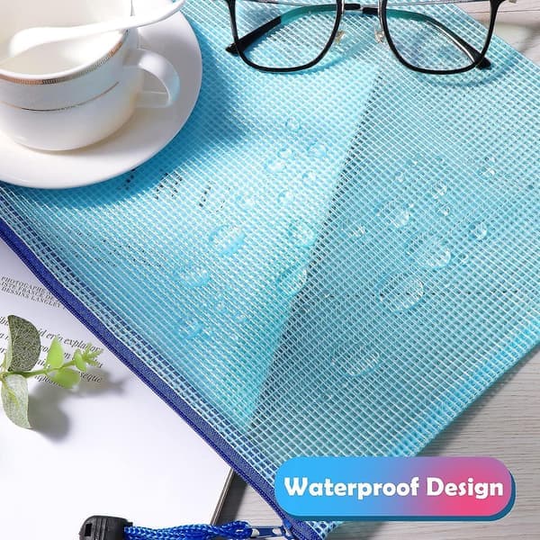 A4 A5 A6 plastficka, 15 st blixtlåspåse, PVC-nät blixtlåspåse dokumentplånbok, förvara papper