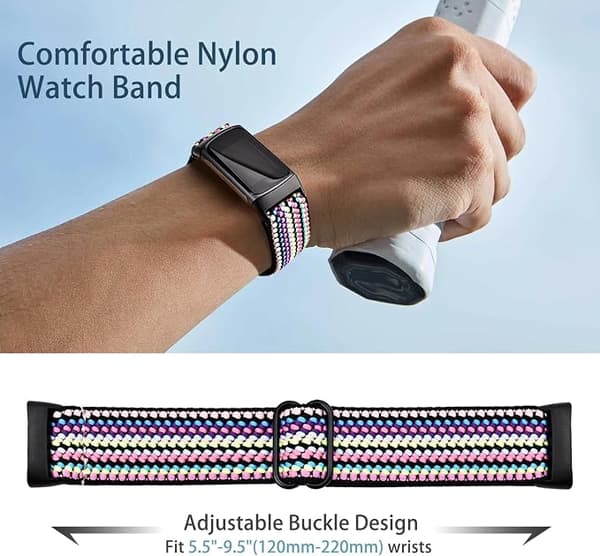 3 elastiske armbånd, kompatible med Fitbit Charge 5/Fitbit Charge 6 armbånd til mænd og kvinder, åndbare og justerbare A