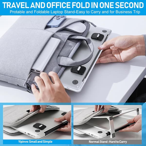 2 ST Mini laptopstativ, bärbart laptopstativ, hopfällbart och lätt ergonomiskt stativ med ventilationskylningsfunktion