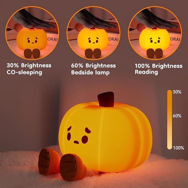 Jack-o-lantern, natlys, silikone fidget legetøj, græskarpynt til skrivebord og hjem til kvinder og børn