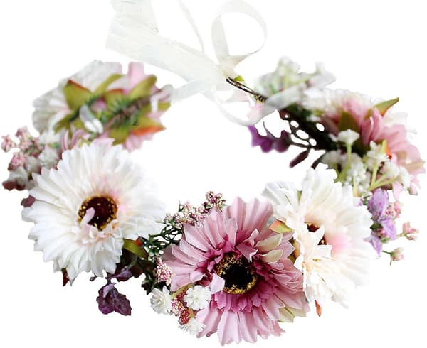Blomsterkrans Hårkrans Tusenfryd Blomsterkrone Bryllupsfest Tilbehør