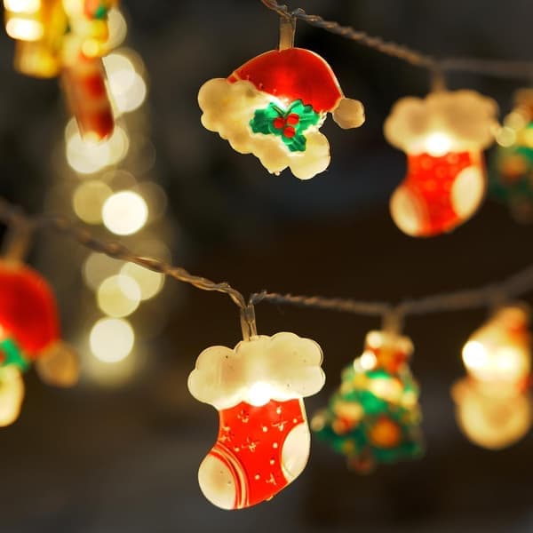 Christmas LED Santa Claus Snowman Hanging String Lights Creative Window Atmosphere Decoration String Lights Christmas Tree Holiday Lights Pendant