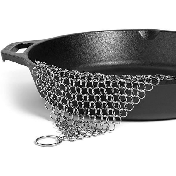 Rostfritt gjutjärnsrengöringsmedel, rostfritt stålkjedjetvätt, tumringrengörare för rengöring av gjutjärn och smidesjärn med hängande ring, gör