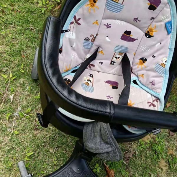 Stroller Handle Covers 2 Pcs Stroller Handle Grip Protector Removable Stroller Armrest Handle Leather Case