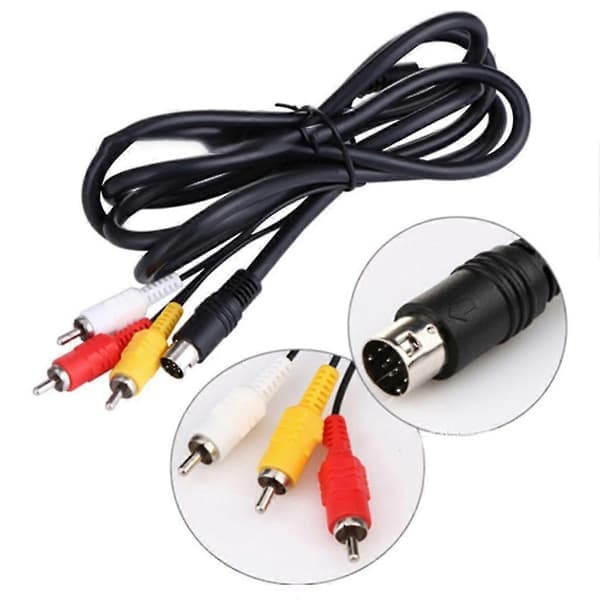 1,8 m 9-pinners lyd-video AV-kabel A/V 3RCA tilkoblingskabel for Sega Genesis 2 3