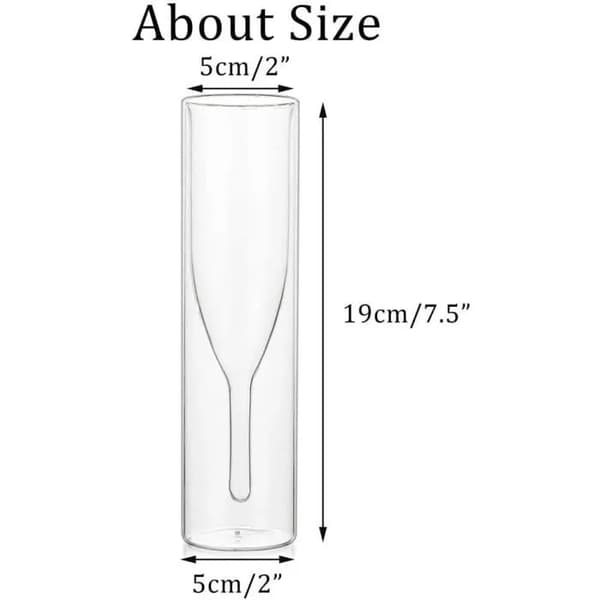 Champagneglas - Borosilikatglas - Set om 4 - 115 ml