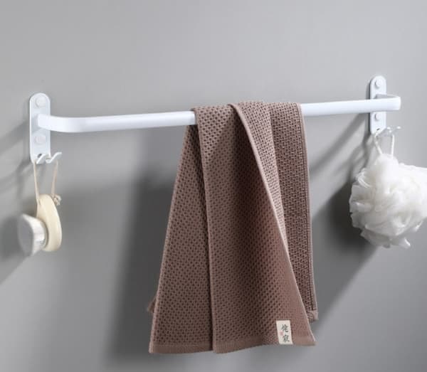 30 cm Single White Aluminum Towel Rack, Multi-layer Bathroom Towel Holder, No-Drill Towel Rail