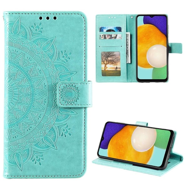 SKALO Samsung A13 5G Mandala Plånboksfodral - Turkos Turkos